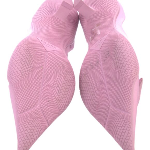 Prada Pink Kitten Heels Canvas Pleated Accents Slingback Pumps Size 6.5 - Picture 6 of 9